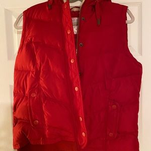 Red puffer vest